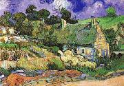 Vincent Van Gogh Thatched Cottages at Cordeville oil painting